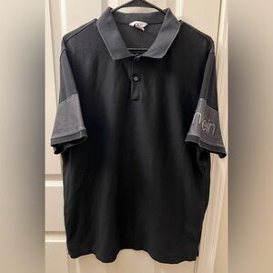 5/$25 Calvin Klein Black Gray Logo Men’s Polo Shirt Size XL